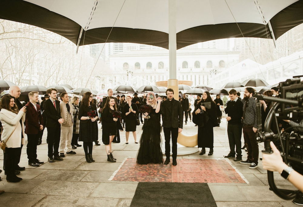 umbrella themed wedding