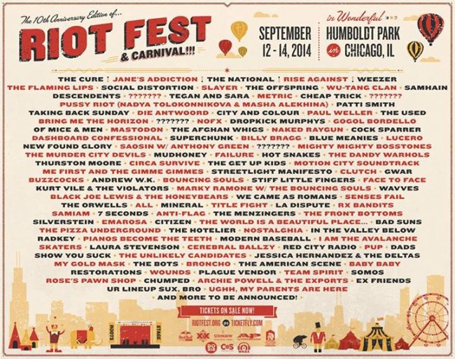 Riot Fest announces Chicago and Denver lineups idobi Network
