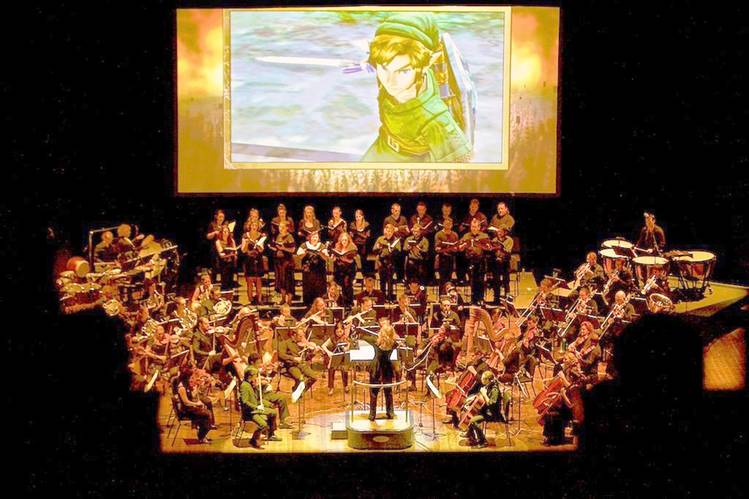 A symphony orchestra plays theme music from "The Legend of Zelda." Photo from The Wall Street Journal