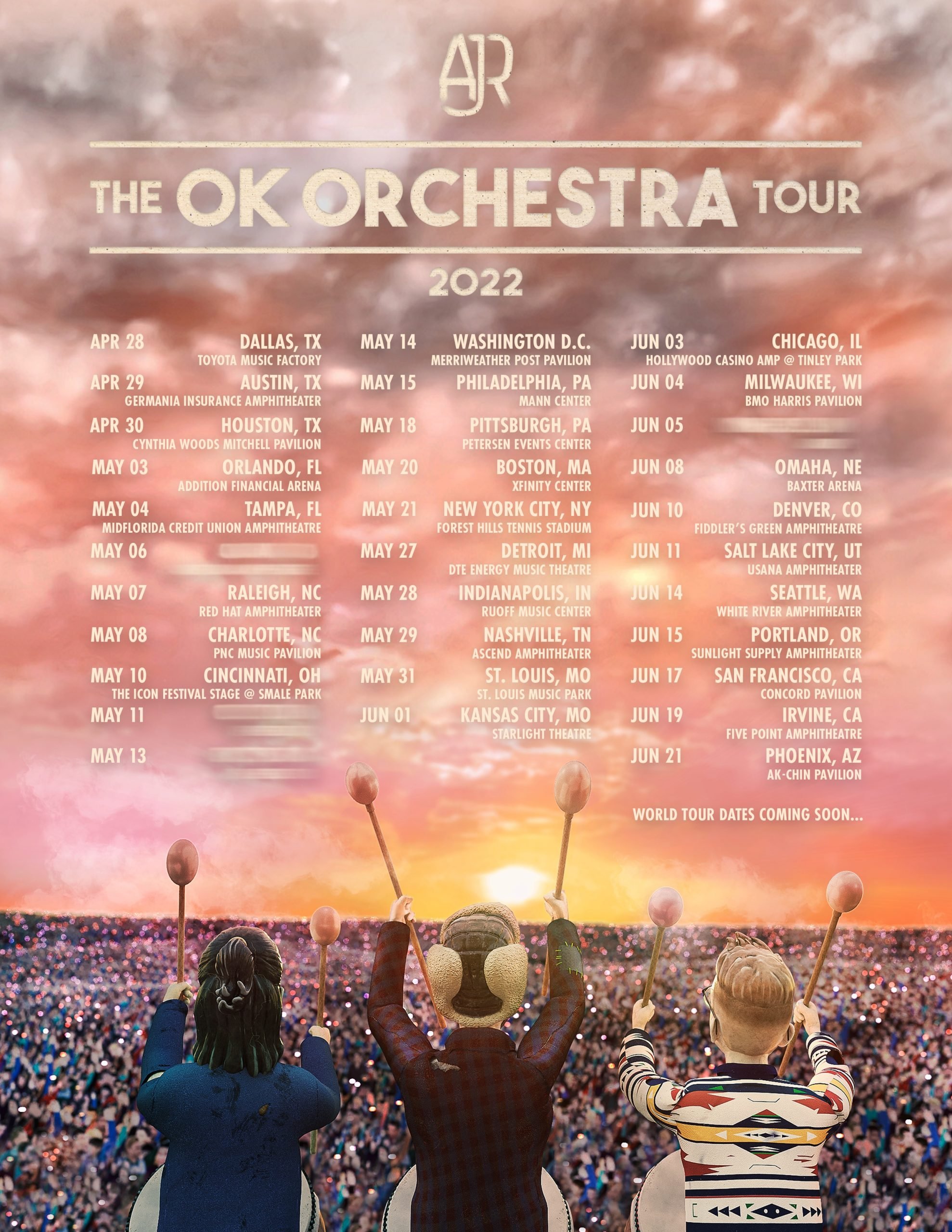 ajr ok orchestra tour setlist
